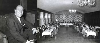 Rolf Mächler 1968 anlässlich des 45-jährigen IMAG-Jubiläums mit seiner Belegschaft